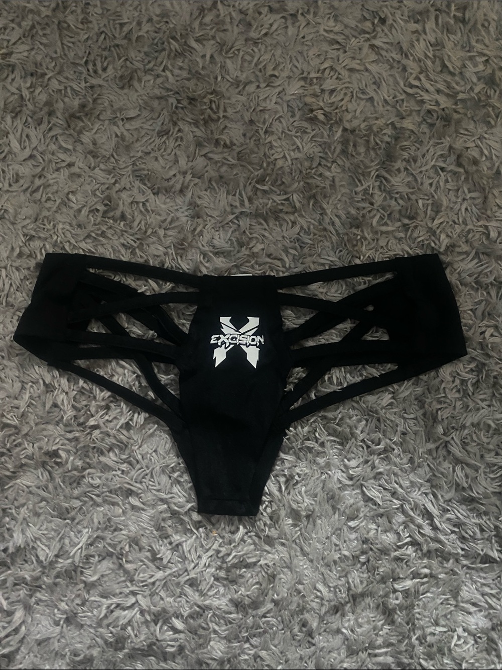 EXCISION Black Strappy Bikini Bottoms
